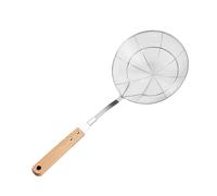 Cuchara espumadora de acero inoxidable con mango de madera, colador de arañas de alambre para colar y freír, utensilios de cocina, espumador ranurado resistente al calor