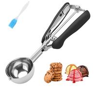 Cuchara grande para galletas, 3 cucharadas, tamaño #20 para hornear, cuchara de helado de gatillo, cuchara de porción de acero inoxidable para galletas gigantes, panqueques, cupcakes, albóndigas