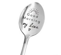 Cuchara larga personalizada para crema de turrón de nueces y para chocolate, diseño de acero inoxidable para helado, postre y disfrute de cereales (E)