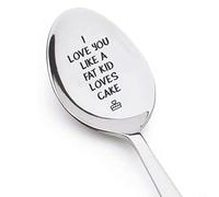 Cuchara larga personalizada para crema de turrón de nueces y para crema de chocolate, diseño de acero inoxidable para helado, postre y disfrute de cereales (C)