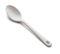 Cuchara lisa clásica de melamina blanca de 17 cm. Material resistente. Diseñado para: uso diario, servir y mezclar alimentos.