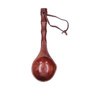 Cuchara madera, cucharón de man-go largo de madera natural 25 cm/9,8 pulgadas, cuchara duradera para sopa, gachas, vajilla, herramienta cocina para hogares, restaurantes(Rojo marrón)