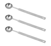 Cuchara Medidora de 3 Piezas, 18cm Cucharas de Mesa de Acero Inoxidable Cucharas Medidoras Cucharadita de 1/3 de Cucharada 5 ml Cuchara de Metal de 5 CC Mango Corto (Larga)