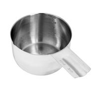 Cuchara medidora de acero - Taza de cocina de metal, herramienta de porcionado | Tazón profundo de alta resistencia con mango para café, alimentos para mascotas, proteínas, especias, preparaci