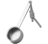 Cuchara medidora de aleación de aluminio para café con mango extendido y cordón para un manejo seguro (plata)
