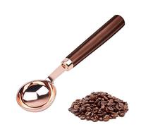 Cuchara medidora de café, cuchara de café de acero inoxidable 304, 1 cucharadita de 15 ml, medidor de café con mango de nogal para café, té y más