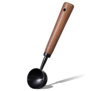 Cuchara medidora de café vintage, cuchara de café de 15 ml con mango de nogal, utensilio de cocina retro de acero inoxidable para recoger, medir y servir cafés, té y más (bronce)