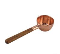 Cuchara medidora de granos de café de madera maciza y cobre para una preparación precisa con diseño elegante para el hogar, para uso barista en cocina, comedor, 15 cm de longitud
