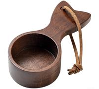 Cuchara medidora para granos de café e ingredientes secos, cuchara de café de madera de nogal con mango de agarre cómodo y correa para colgar (A)