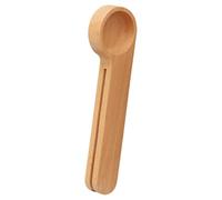 Cuchara métrica de madera con clip, cuchara de café de madera de mango largo | Cuchara métrica para té y café, cuchara de madera reutilizable para cierre de bolsa de alimentos, cuchara métrica e