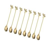 Cuchara mezcladora de acero inoxidable 304 de grado alimenticio con patrón de hojas naturales, seguro para alimentos ácidos y tareas diarias de cocina