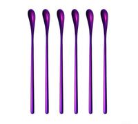 Cuchara mezcladora de acero inoxidable de 19 3 cm de longitud, diseñada para cera, resina, remover jabón y derretir en varias aplicaciones de manualidades (morado)