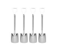 Cuchara Pala de Acero Inoxidable, Cucharita Innovadora de Material de Grado Alimenticio, Reutilizable, Para Postres y Café, 4 Cuadrada - Diseño Divertido, Duradera y Portátil, Us (Pala Cuadrada 4)