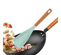 Cuchara para cocinar para galletas antiadherentes, cucharas de cocina para cocinar | Cuchara de ensalada de silicona,Espátula antiadherente resistente al calor con mango de madera para cocinar