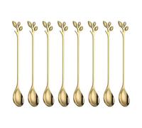 Cuchara para de acero inoxidable resistente con patrón de hojas naturales Ideal para alimentos ácidos y uso diario en varios entornos Cuchara para con hojas grabadas