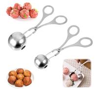 Cuchara para Hacer Albóndigas con Agujero Cuchara de Albóndigas Antiadherente para El Hogar Albóndiga Cucharada Albóndiga Cucharada Acero Inoxidable Meatball Maker Pinzas Tamaño Pequeño Y Grande 2*PCS