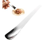 Cuchara para helado, cuchara de yogur de acero inoxidable con mango largo | Cuchara de helado con borde plano para sorbete, parfaits, pasteles, pudín, mantequilla de nueces gruesas, café, latte