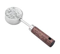Cuchara para leche en polvo - Cuchara medidora vintage de 4 pulgadas, mango de madera de acero inoxidable de 15 ml, utensilio de cocina clásico de todos los días, porcionado preciso | Ideal para tarea
