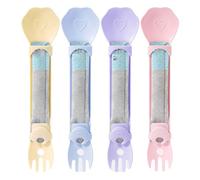 Cuchara para mascotas, 4 dispensadores de comida para gatos con peine, comedero de palitos para gatos, cuchara de alimentación exprimible para gatos, cuchara de apretar para gatos