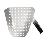 Cuchara para palomitas de maíz, cuchara para papas fritas de acero inoxidable con un solo mango con agujeros, herramienta de fácil llenado para bolsas y cajas, cuchara para embolsar embudo para servir