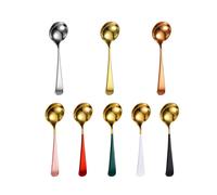 Cuchara para revolver de mango largo, cuchara para sopa y para servir de cabeza redonda