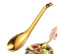 Cuchara para servir ranurada 17x4,3 cm Herramienta de colador de esferificación de acero inoxidable dorado y plateado, utensilio de cocina con colador molecular con diseño de borde liso | Cuchara de C