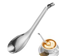 Cuchara para servir ranurada 17x4,3 cm Herramienta de colador de esferificación de acero inoxidable dorado y plateado, utensilio de cocina con colador molecular con diseño de borde liso | Cuchara de C