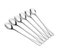 Cuchara para t helado con mango largo, 10 piezas, cucharas para mezclar caf de acero inoxidable, cucharas largas para postre y crema