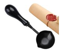 Cuchara para verter cera - Cuchara con sello de cera antiadherente, cuchara para pintura al fuego | Herramienta de cera de doble boca Mango de madera, Cuchara antiadherente calentada pe
