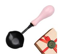 Cuchara para verter cera - Cuchara con sello de cera antiadherente, cuchara para pintura al fuego | Herramienta de cera de doble boca Mango de madera, Cuchara antiadherente calentada pe