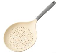 Cuchara ranurada de silicona para cocina, resistente al calor, diseño de cuchara profunda para freír pasta, albóndigas, drenaje eficiente, mango ergonómico, material de grado alimenticio, 36,5 x 15,5