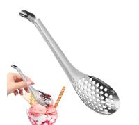Cuchara ranurada para servir 17x4,3 cm Herramienta de colador de esferificación de acero inoxidable dorado y plateado, utensilio de cocina molecular con diseño de orificio fino Uso | Cuchara Co