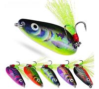 Cuchara señuelo de pesca de metal chapado en plata, 4,5 cm, 11 g, vibración oscilante realista, 5 opciones de color, anzuelo triple #8, alta visibilidad para lubina, lucio, perca, agua dulce, agua