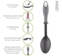 Cuchara servir cocina nylon con mango antigotas engomado 32,5x6cm