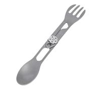 Cuchara Tenedor Titanio Rotatorio - Cubierto Plegable 2 En 1 Cuchara Y Tenedor Para Supervivencia | Cubiertos De Camping Portátiles Para Senderismo Supervivencia Viajes Barbacoas Acampada