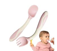 Cuchara Y Tenedor Para Bebé - Cubiertos De Aprendizaje Flexibles Con Agarre Ergonómico - Set De Alimentación Ergónomico Para Niños Y Niñas En La Etapa Destete Guardería Con Cuchara Tenedor