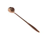 Cucharaditas de cuchara de café pétalos pétalo mango largo cuchara de cuchara de cuchara de cuchara de acero inoxidable cucharas pequeñas cucharas para el hogar, cocina (color: oro rosa, tamaño: