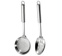Cucharas Coladores De Cocina - Utensilio De Colador De Con Mango Largo,2 Piezas De Espulete De Metal - Para Cocinar, Pasta, Sopa, Fideos, Freír, Pasta, Servicio De Alimentos C