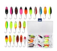 Cucharas De - 21 Piezas Señuelos con Anzuelos,Carnadas Giratorias para | para Agua Salada, Agua Dulce, Ríos, Lagos, Estanques, Noche, Mañana,