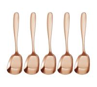 Cucharas de acero inoxidable con cabeza cuadrada para servir,Cucharas de cabeza cuadrada de acero inoxidable | de cena | para servir medidoras gruesas de postre par