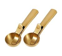 Cucharas de acero inoxidable de grado comercial con mango antideslizante que inicia sistemas de liberación, ideal para heladerías, cucharas de postre para frutas