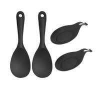 Cucharas de arroz de 2 piezas con almohadillas para cucharas de arroz de 2 piezas, cuchara de arroz antiescaldaduras de silicona, cuchara de arroz antiadherente, cuchara para mezclar, cuchara de