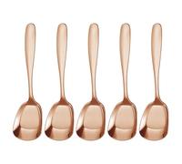 Cucharas de cabeza cuadrada - Juego de acero inoxidable 17 x 4,5 cm, cuchara plana de postre estilo pala, cubiertos elegantes con acabado espejo pulido