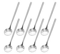 Cucharas de Café de Acero Inoxidable, 8 Piezas Redonda Cucharitas de Té Cucharas de Postre Cucharas Pequeñas para Casa, Cocina, Hotel, Cuchara de Helado,13cm (Plata)