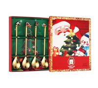 Cucharas De Café De Navidad - 4 Piezas Acero Inoxidable Vajilla | Cucharas s | Para Cocina Exhibición Estacional Postre Sopa Helado Restaurante Hotel Batido Mermelada