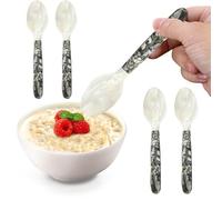 Cucharas de caviar - 5 piezas de nácar de 12 o 16 cm | Juego de cucharas de concha | Elegante cuchara para servir | Material natural negro | Para caviar, huevos, café.