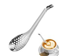 Cucharas de caviar - Coladores de cucharas ranuradas de esferificación molecular ligeros | Colador de cuchara de barra dorada o plateada de acero inoxidable, utensilios de cocina para caviar, salsas,