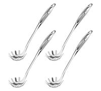 Cucharas de espagueti, 4 tenedores de pasta de acero inoxidable con dientes, 34,5 × 8,5 cm, cucharas de pasta duraderas, antiadherentes, servidor de pasta resistente para servir y cocinar pasta, ramen
