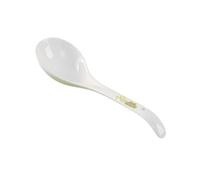 Cucharas de iniciación para cubiertos Cuchara de sopa pequeña cerámica blanca, cuchara arroz japonesa, porcelana suave, agitadora china, 1 pieza(Grande)