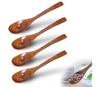 Cucharas de Madera 4 uds, Cucharas de Madera Pequeñas Cucharas, Cucharas Madera Pequeñas, Cucharas de Madera Hechas a Mano para Chocolate Caliente, Miel, Café, té, Accesorios de Cocina